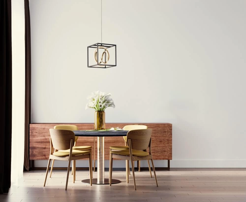 Lampe suspendue noire Gisi avec de l'or Fischer & Honsel 4003694609135