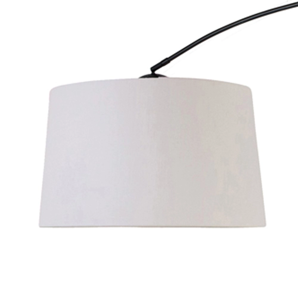 Lampe à arc Stresa noir avec abat-jour en lin blanc Steinhauer 8712746106626