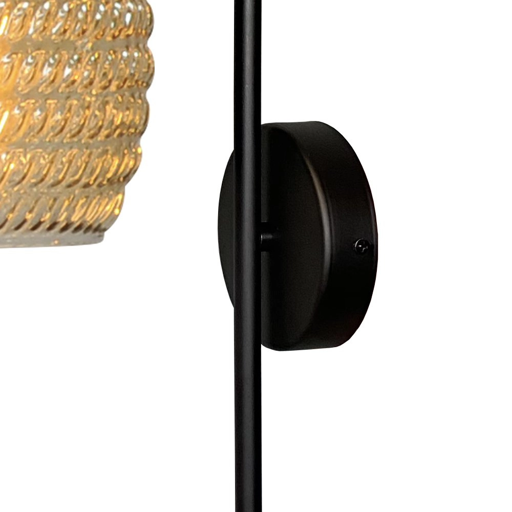 Applique noire Quinto avec verre strié Masterlight 8718121250977