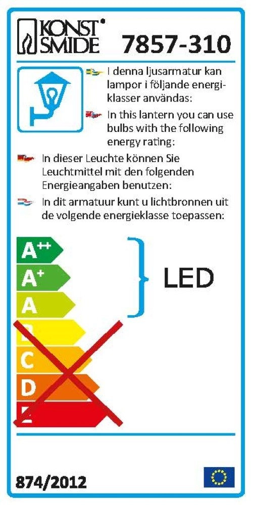 Spot murale Spot Round GU10 KonstSmide 7318307857313
