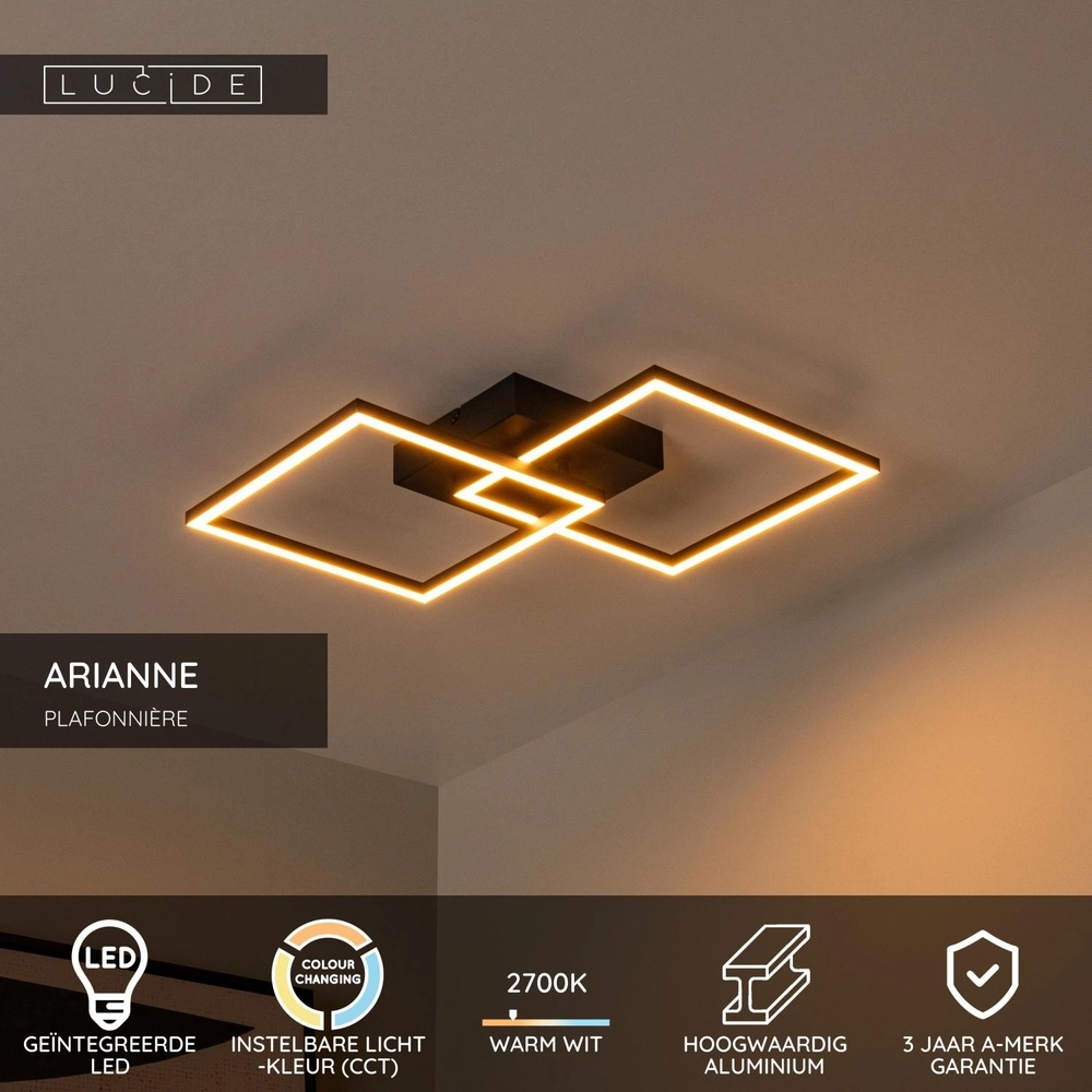 Lampe de plafond à design Arianne Noir Lucide 5411212530899