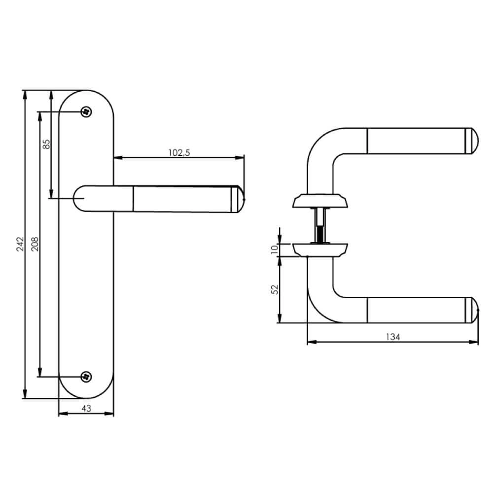 Poignée de porte classique Agatha Chrome sur le bouclier Intersteel 8714186149263