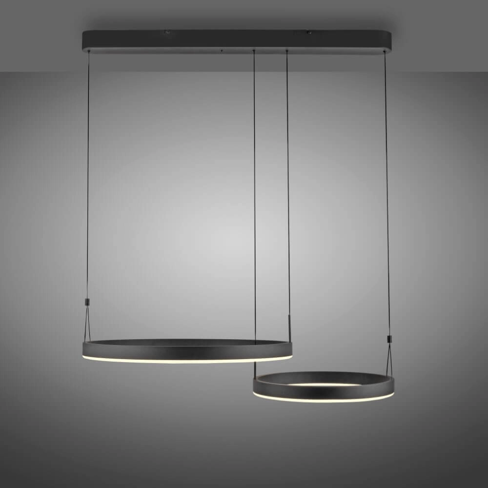 Lampe suspendue design Esko noir Paul Neuhaus 4012248384565