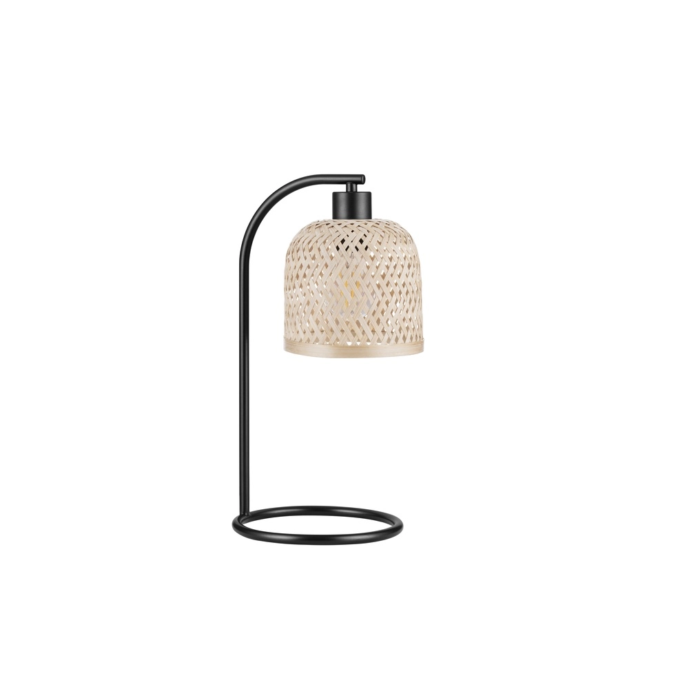 Lampe de table Intra noir avec capuchon en bambou Lyora 5212017454805