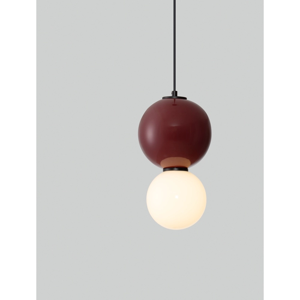 Suspension Noesis Ø 18cm bordeaux rouge avec blanc Lyora 5212017483669