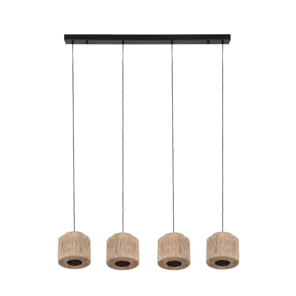 Lampe suspendue pour salle à manger Smilla avec capuchons en corde Trio 4017807617689