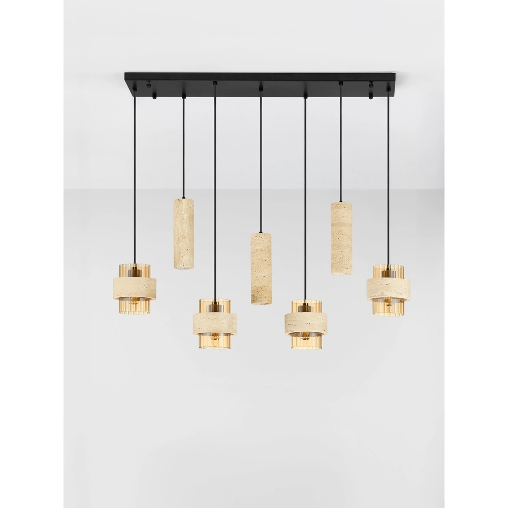 Lampe suspendue à 7 lampes Melony Brun sable moderne Lyora 5212063501263