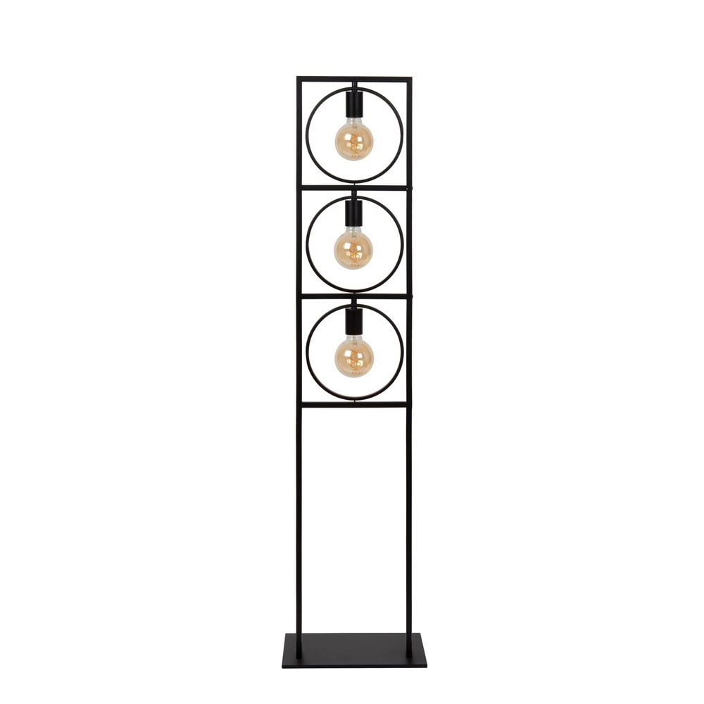 Lampe sur pied unique Suus Noir à 3 lumières