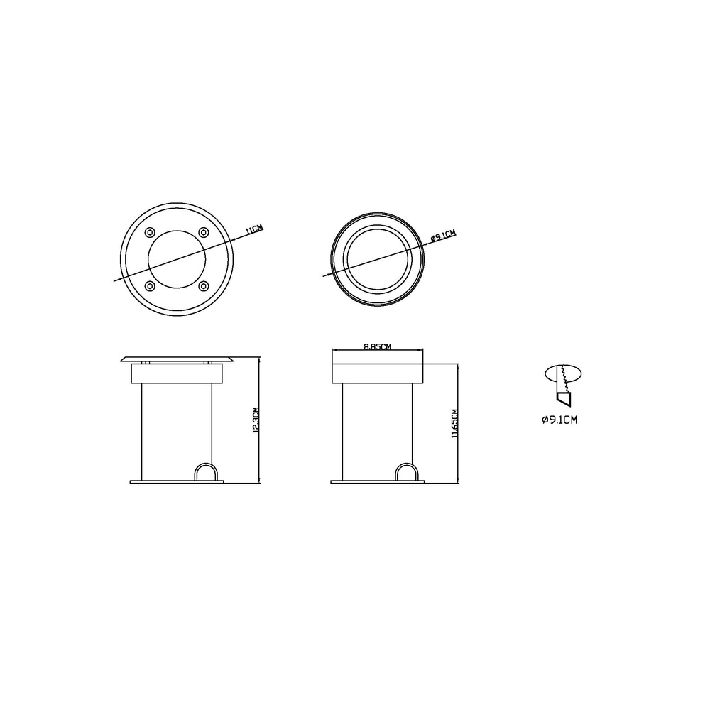 Emplacement au sol Style II Acier inoxydable rond Globo 9007371339532