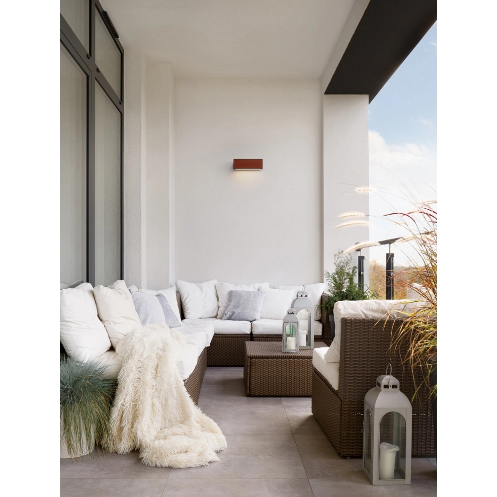 Applique solaire Brown Brun rouille avec bois Lyora 5212017449450