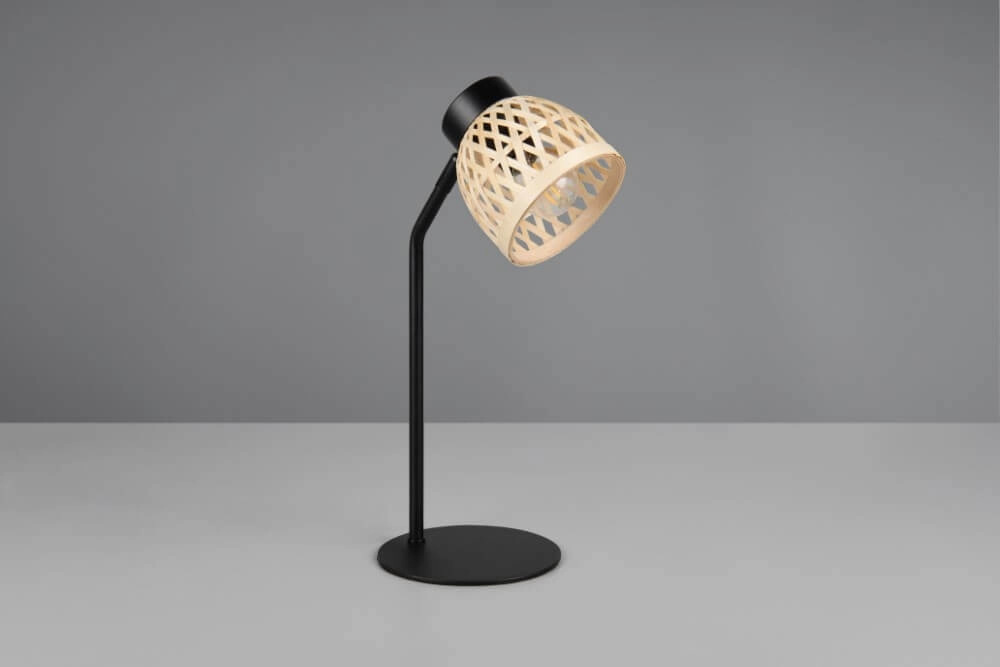 Lampe de table noire Laurent avec bouchon de crème Trio 4017807637571