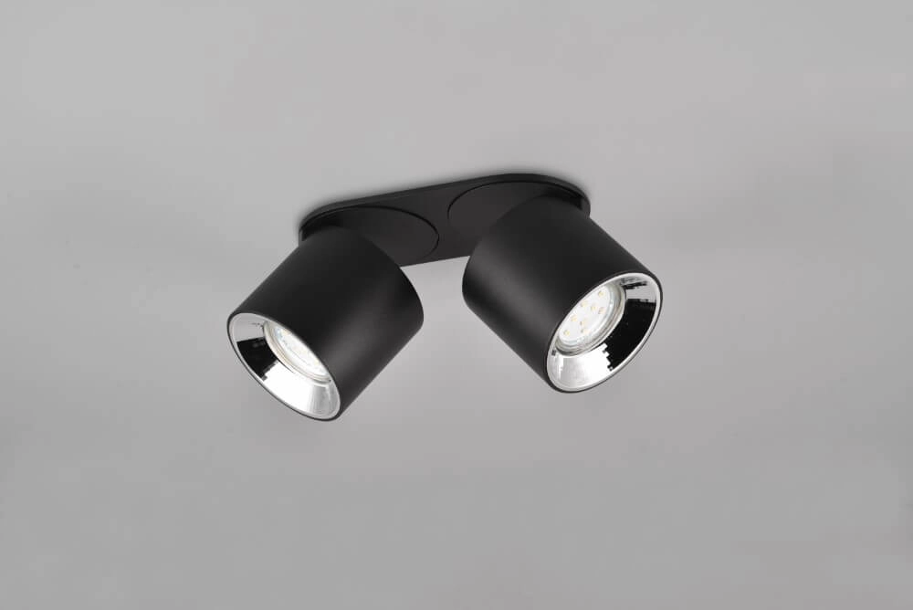 Plafonnier Guayana 2 lumières noir Trio 4017807573961