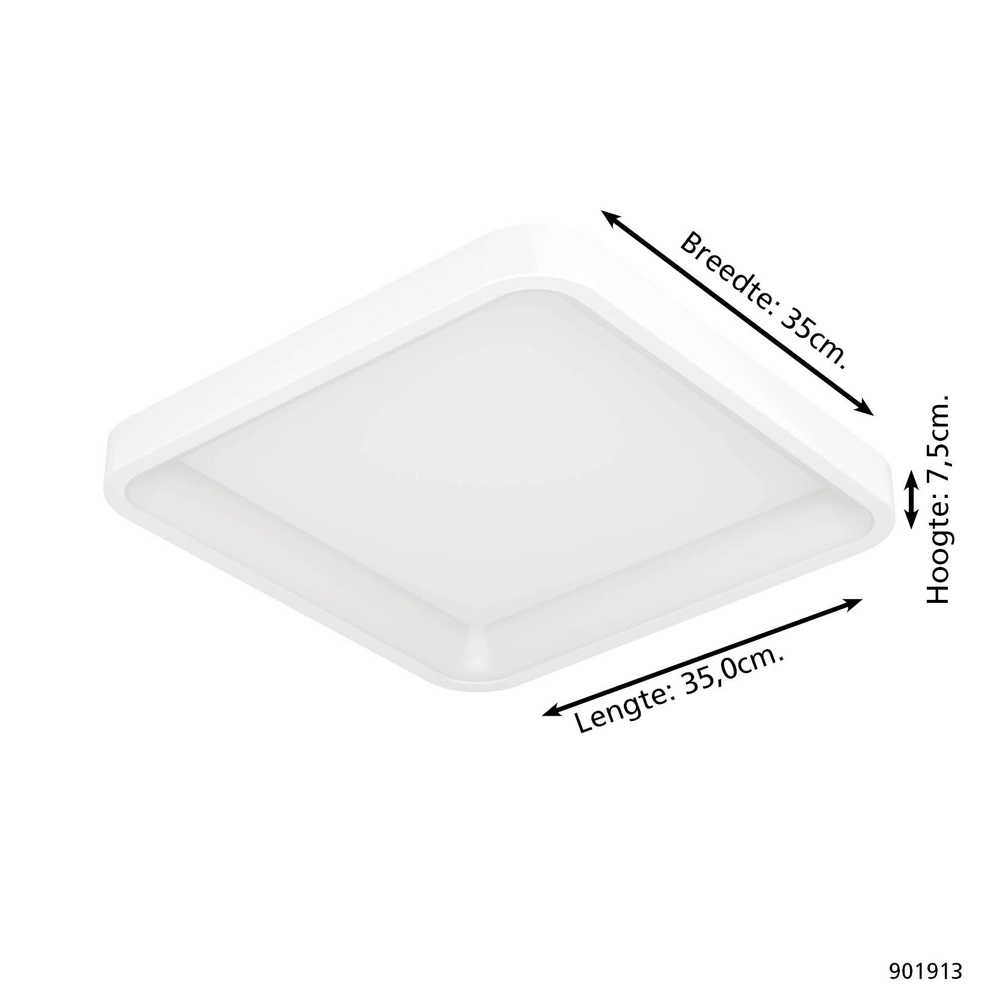Plafonnier carré Loretello-Z Blanc intelligent Eglo 9008606358236