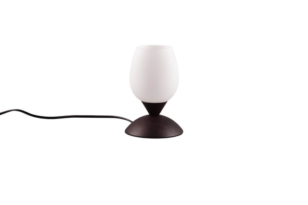 Lampe de table marron rouille Cup Ii verre blanc Trio 4017807551501