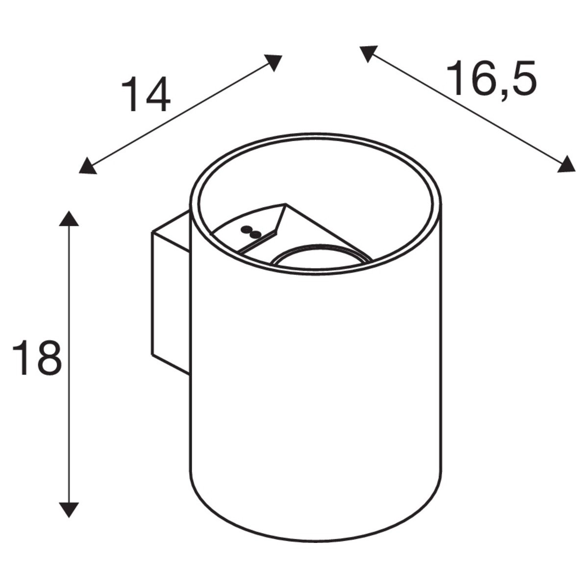 Up- & downlighter Rusty Round 18 cm marron rouille SLV 4024163248013