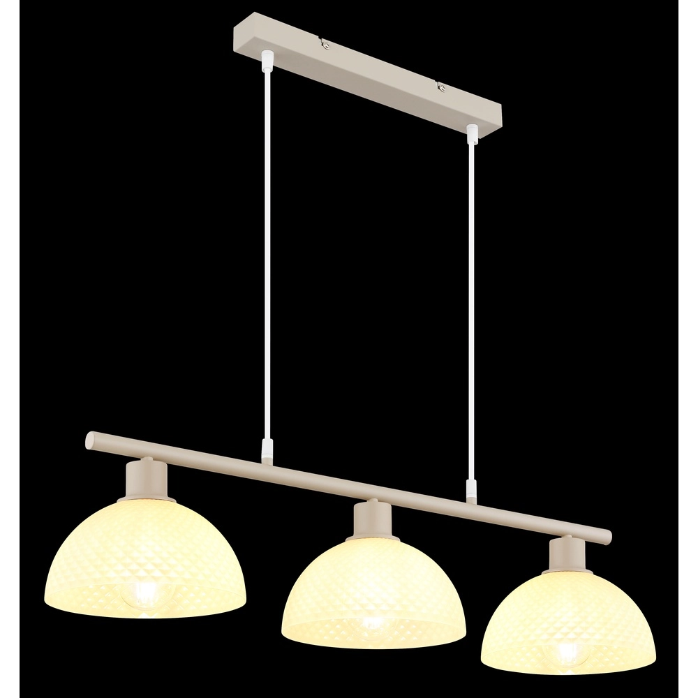Lampe pendante à 3 lampes Selma brun sable Globo 9007371592104
