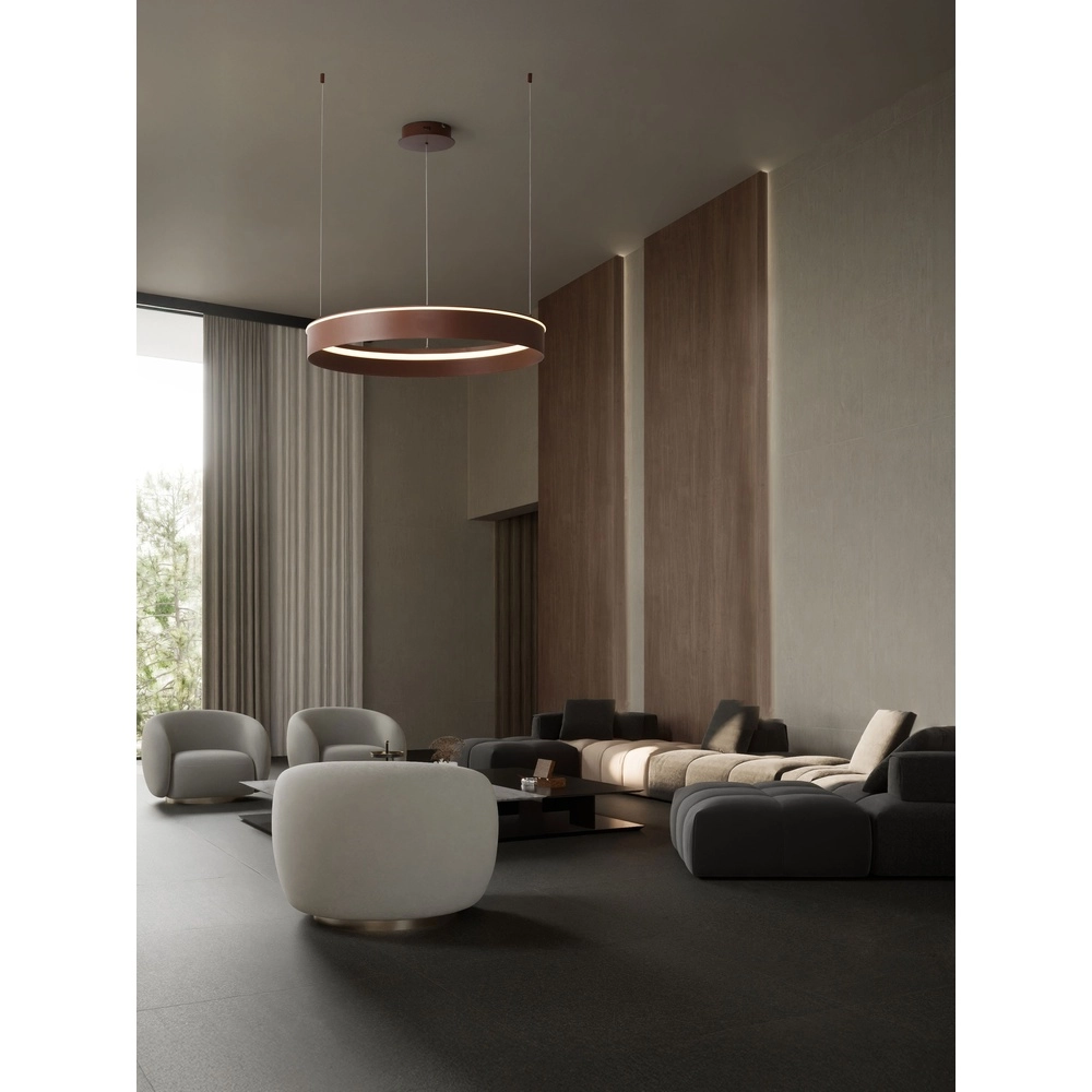 Lampe pendante moderne Olivia marron Ø 78cm Lyora 5212017494252