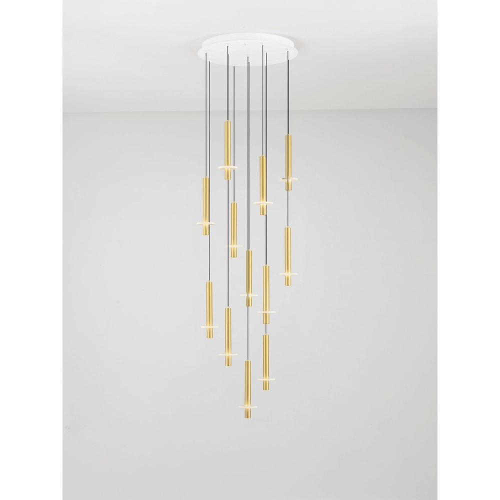 Lampe pendante de conception Noemi or avec blanc Ø 62cm Lyora 5212063503328