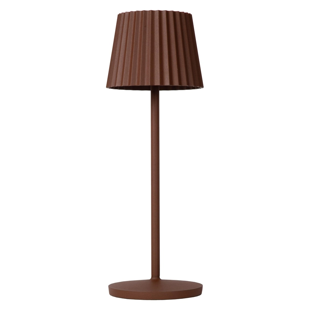 Lampe de table rechargeable Justine Bruit rouille avec station de recharge