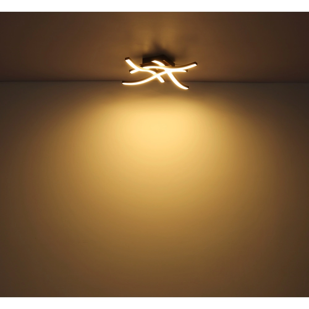 Lampe de plafond Evita noir avec bois Globo 9007371419173