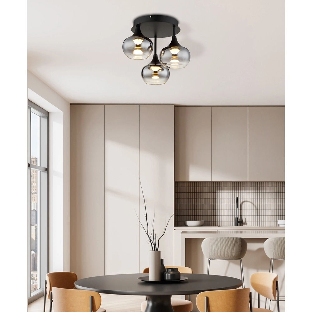 Lampe de plafond noire Lui Conception Globo 9007371592609