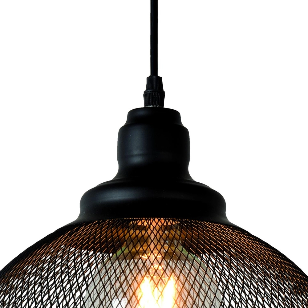 Lampe pendante en maille Mesh Ø 28 cm noir Lucide 5411212430397