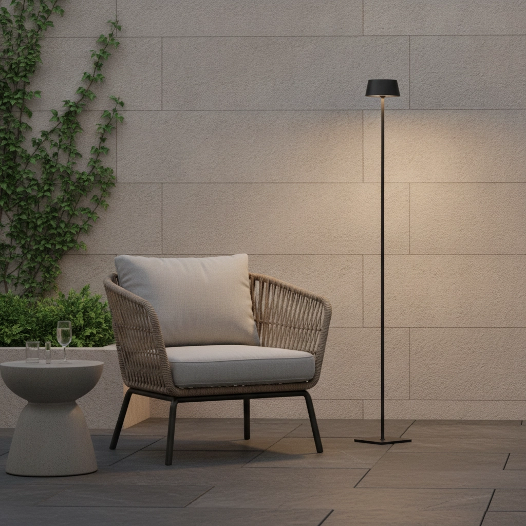 Lampadaire rechargeable Persea anthracite