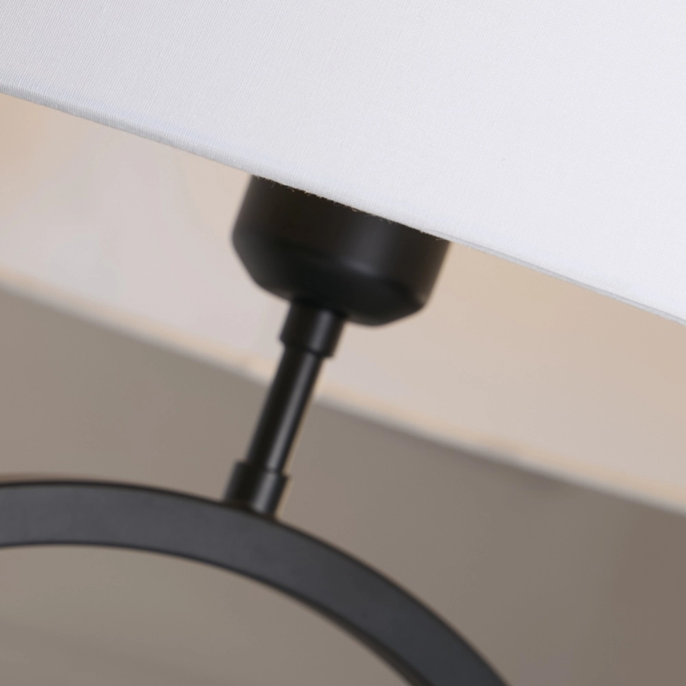 Lampe de table Elegant noir avec capuche blanche Searchlight 5053423305509