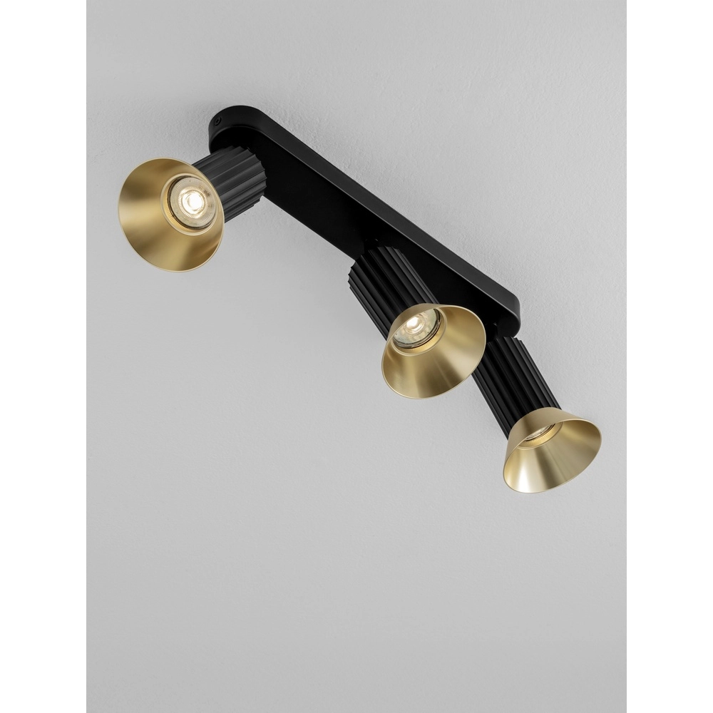 Plafonnier Luvia 3 lumières noir avec or Lyora 5212017475534