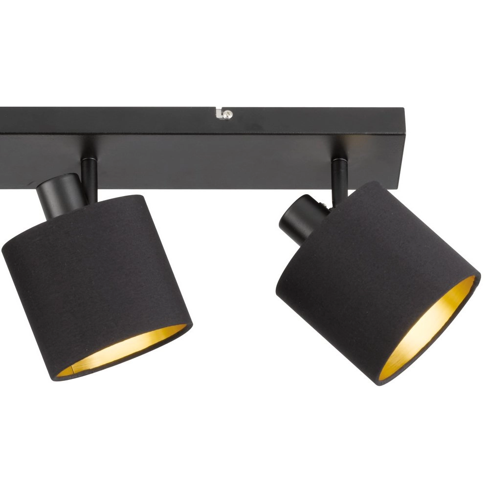 Spot de plafond Tommy 4 lumières noir avec or Trio 4017807388985