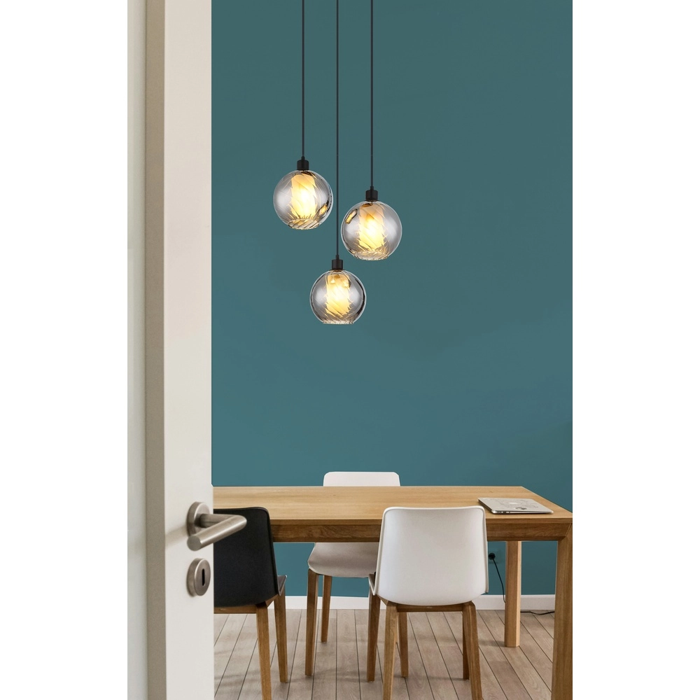 Lampe pendante de conception Ulf Noir à 3 lumières Globo 9007371533701