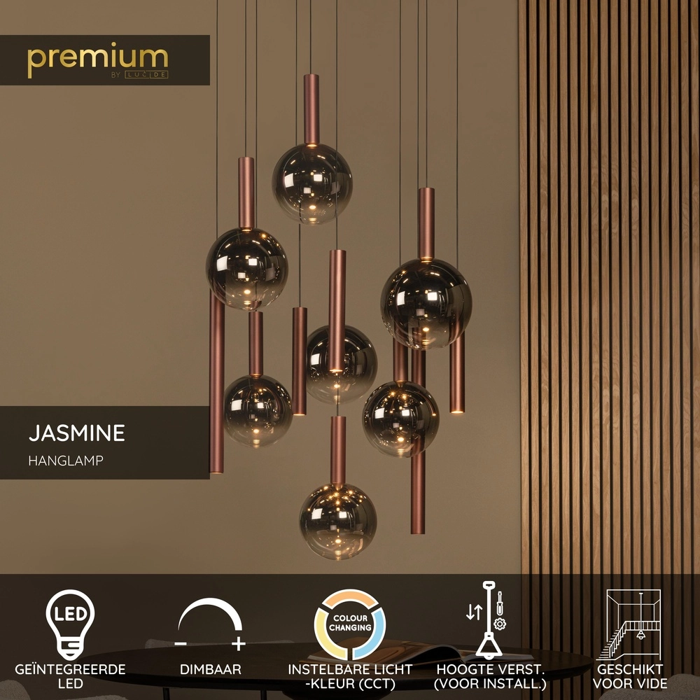 Lampe pendante Vide Design Jasmine Cuivre 12 lumières Premium by Lucide 5411212741271