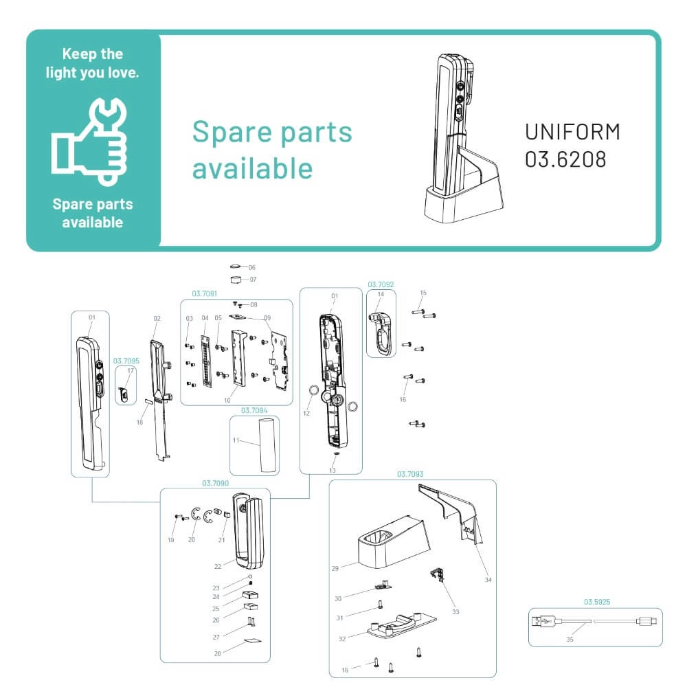 Lampe de travail Uniform gris Scangrip 5708997362082