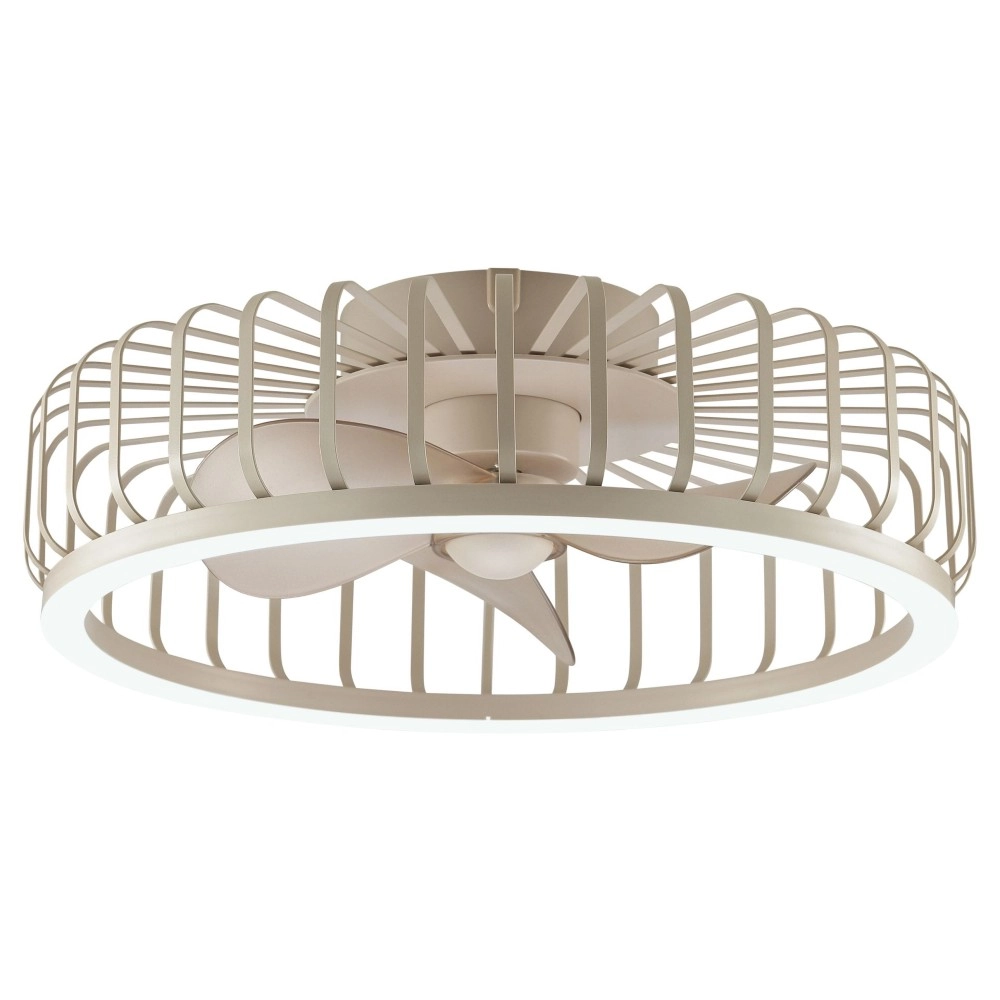 Ventilateur de plafond à lampe filaire Capo brun sable Brilliant 4004353471681