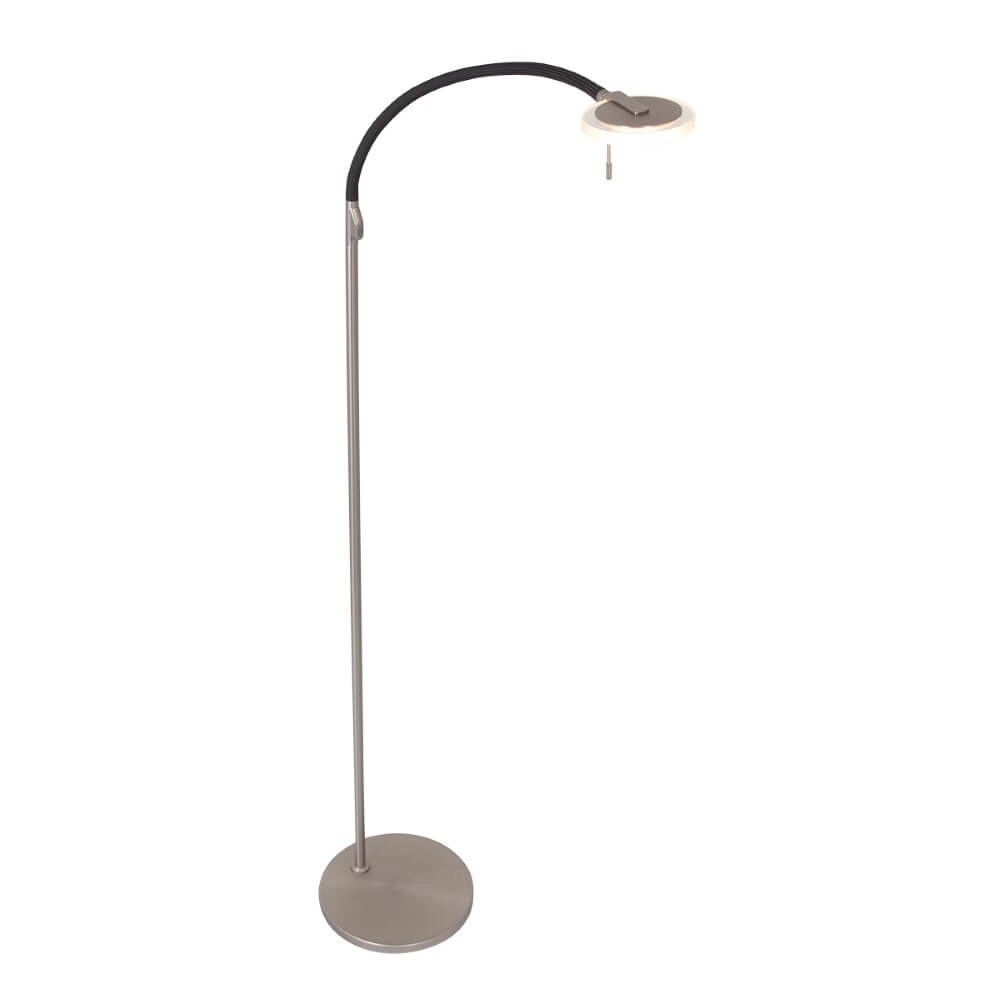 Lampe de lecture au sol LED Turound 10w - 2200-4000K - 125cm verre clair en acier inoxydable Steinhauer 8712746134834