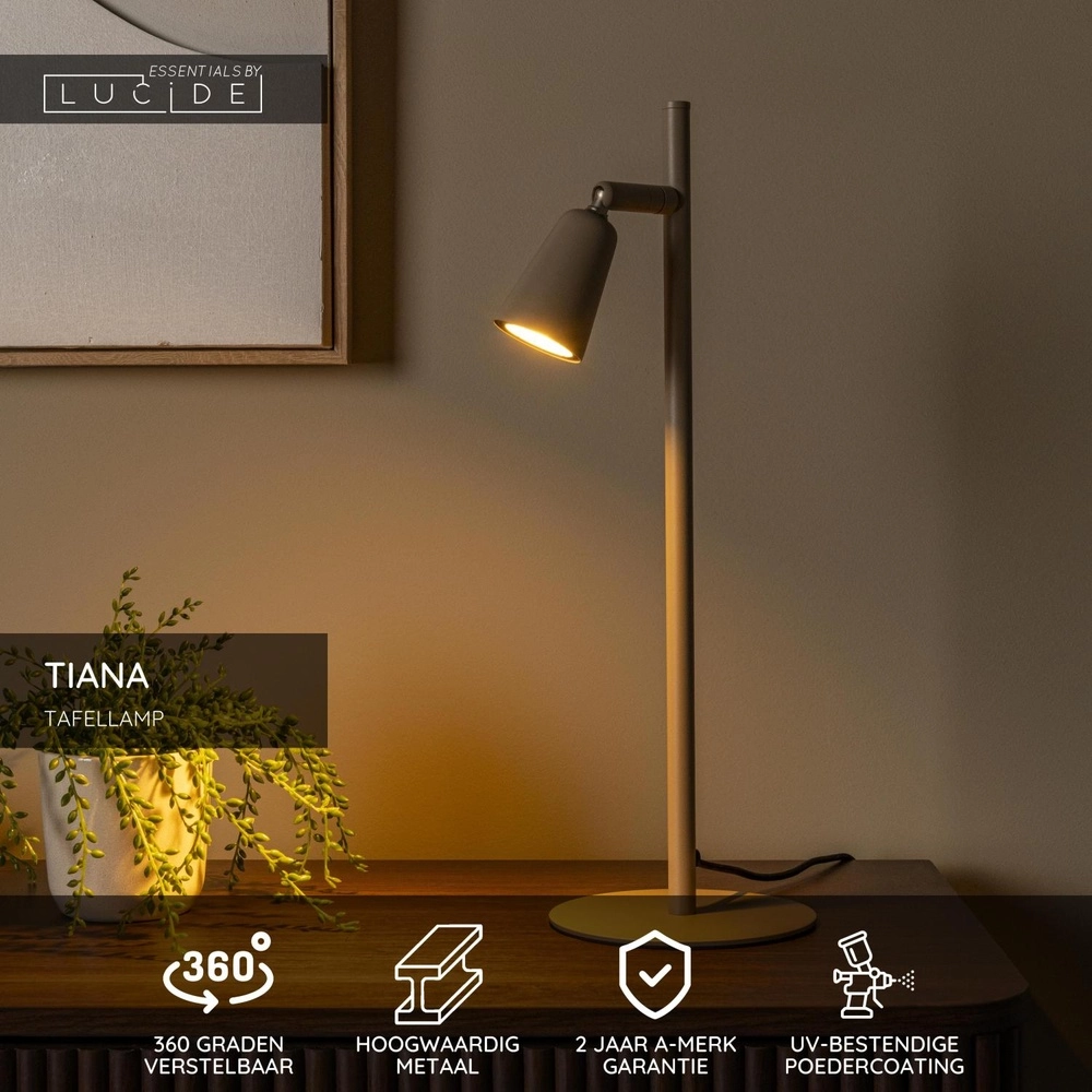 Lampe de table de conception Tiana taupe Lucide 5411212650450