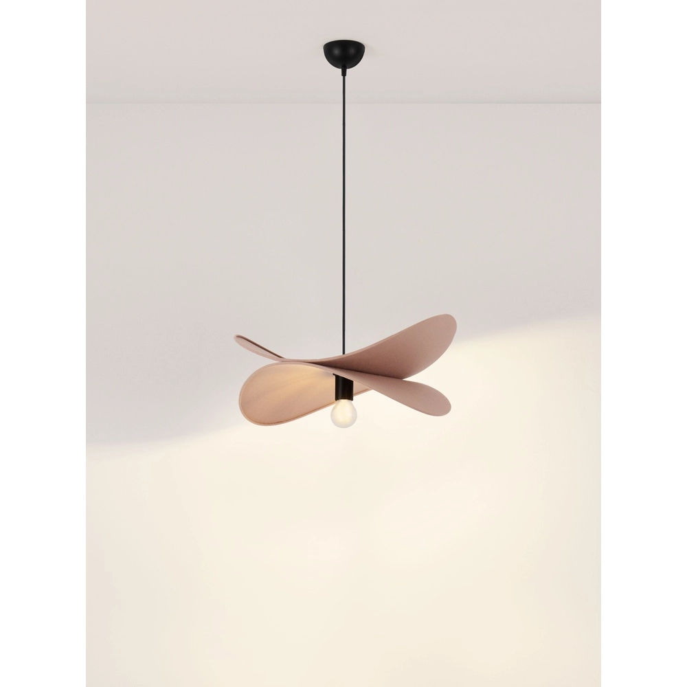 Lampe pendante moderne Luve noir avec marron moka Lyora 5212017493712