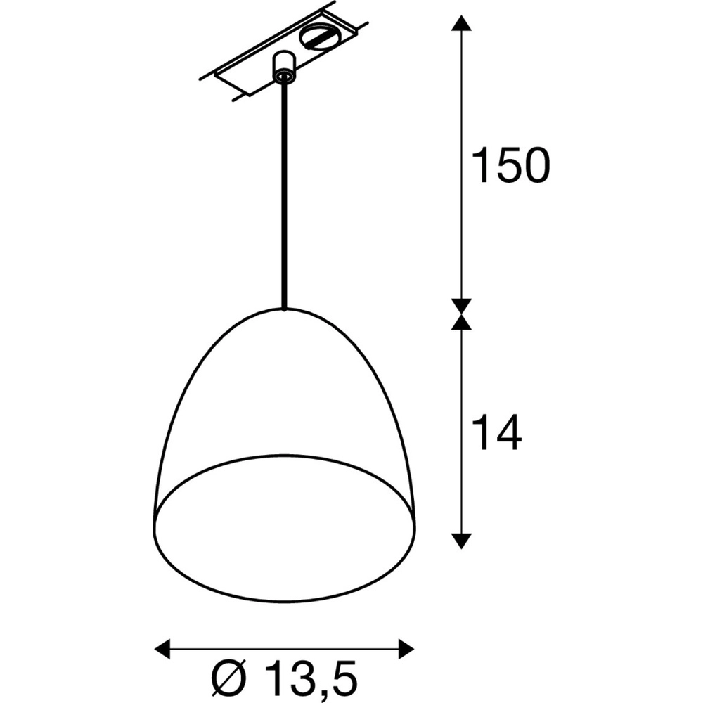 Suspension pour rail Para Cone Aluminium 1 phase SLV 4024163305143