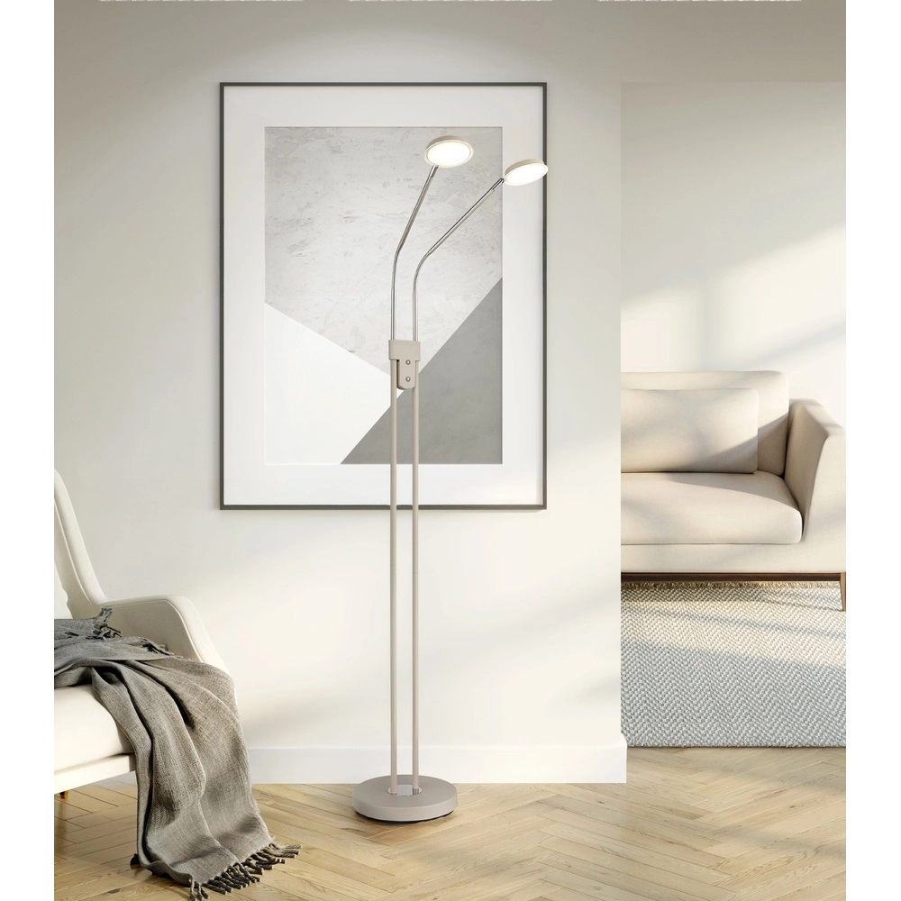 Lampe de lecture à deux lumières Silvio brun sable Globo 9007371584048