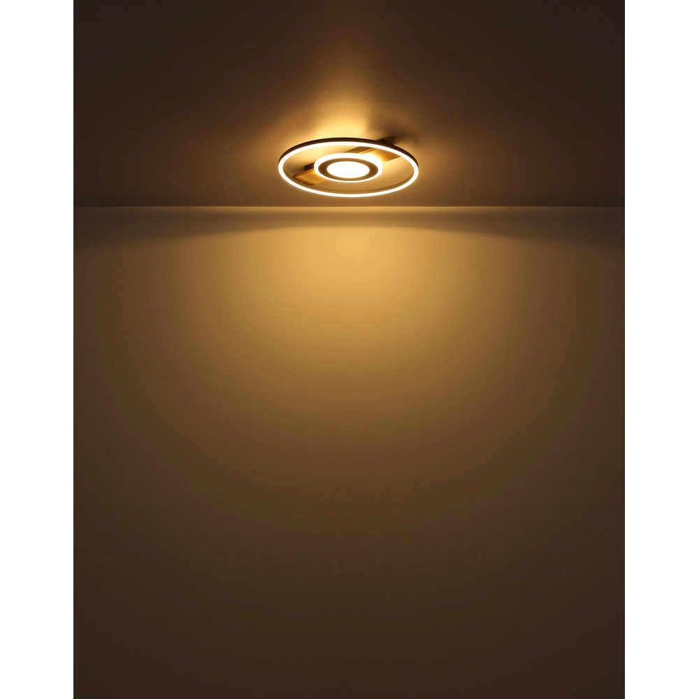 Lampe de plafond élégante Pikara noir avec bois Globo 9007371465712