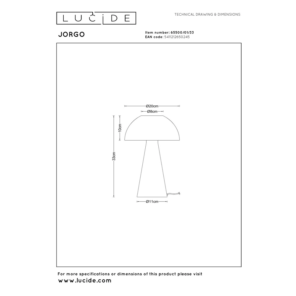 Lampe de table verte Jorgo Conception Lucide 5411212650245