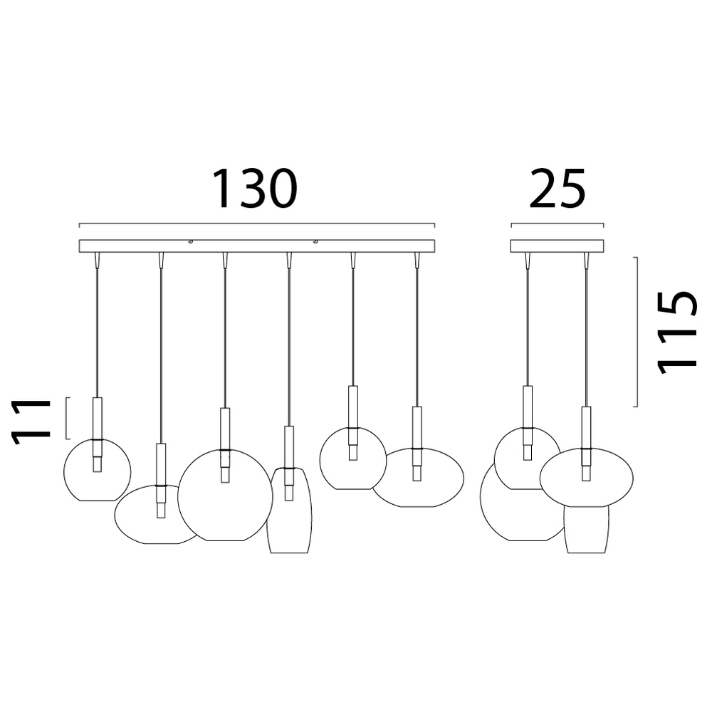 Suspension de 6L Lido Ball avec du verre transparent Masterlight 8718121335346