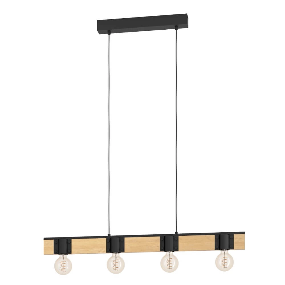 Lampe suspendue en bois Bailrigg 4 lumières Lampe suspendue en bois Bailrigg 4 lumières