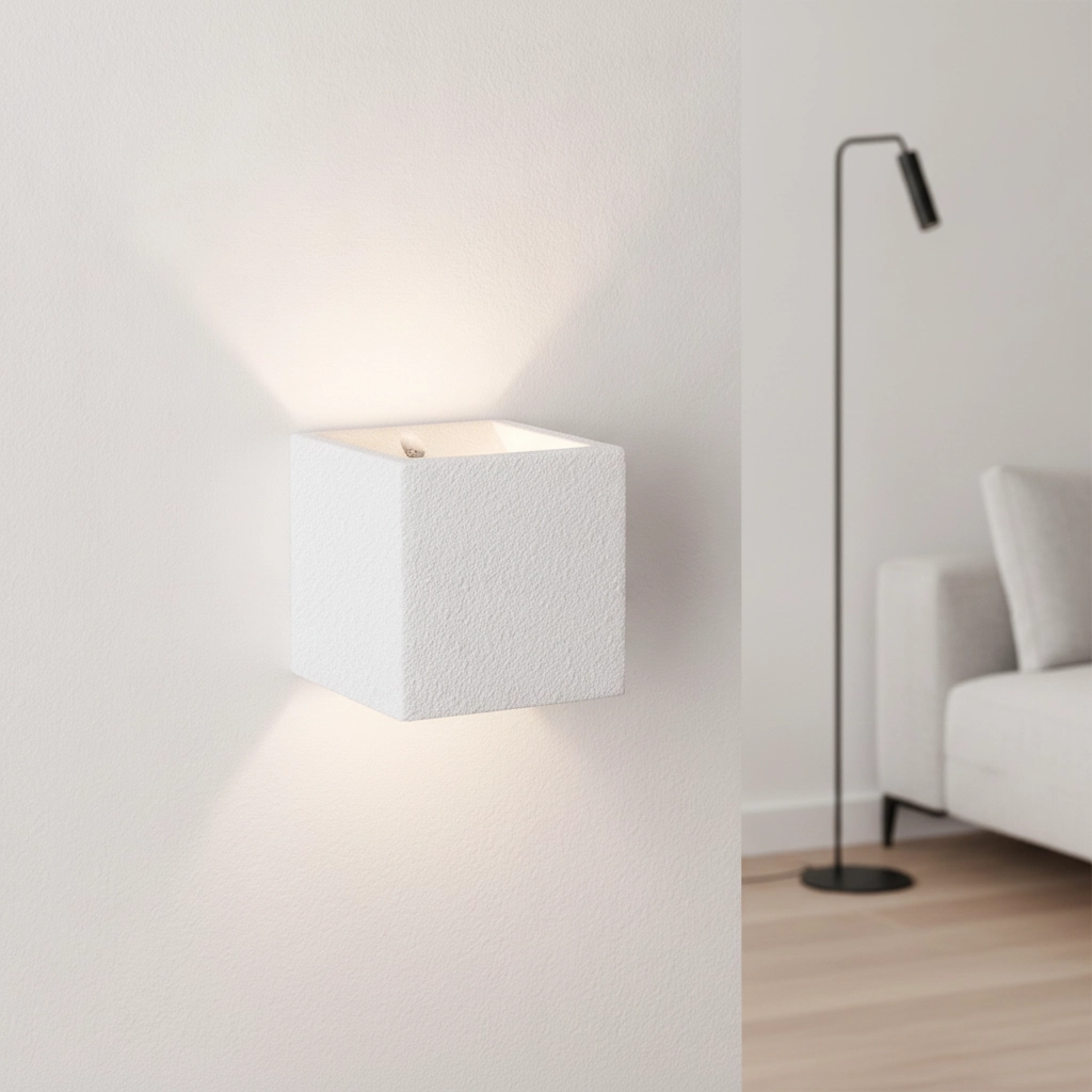 Applique murale carrée Sensia blanc 11,5 cm