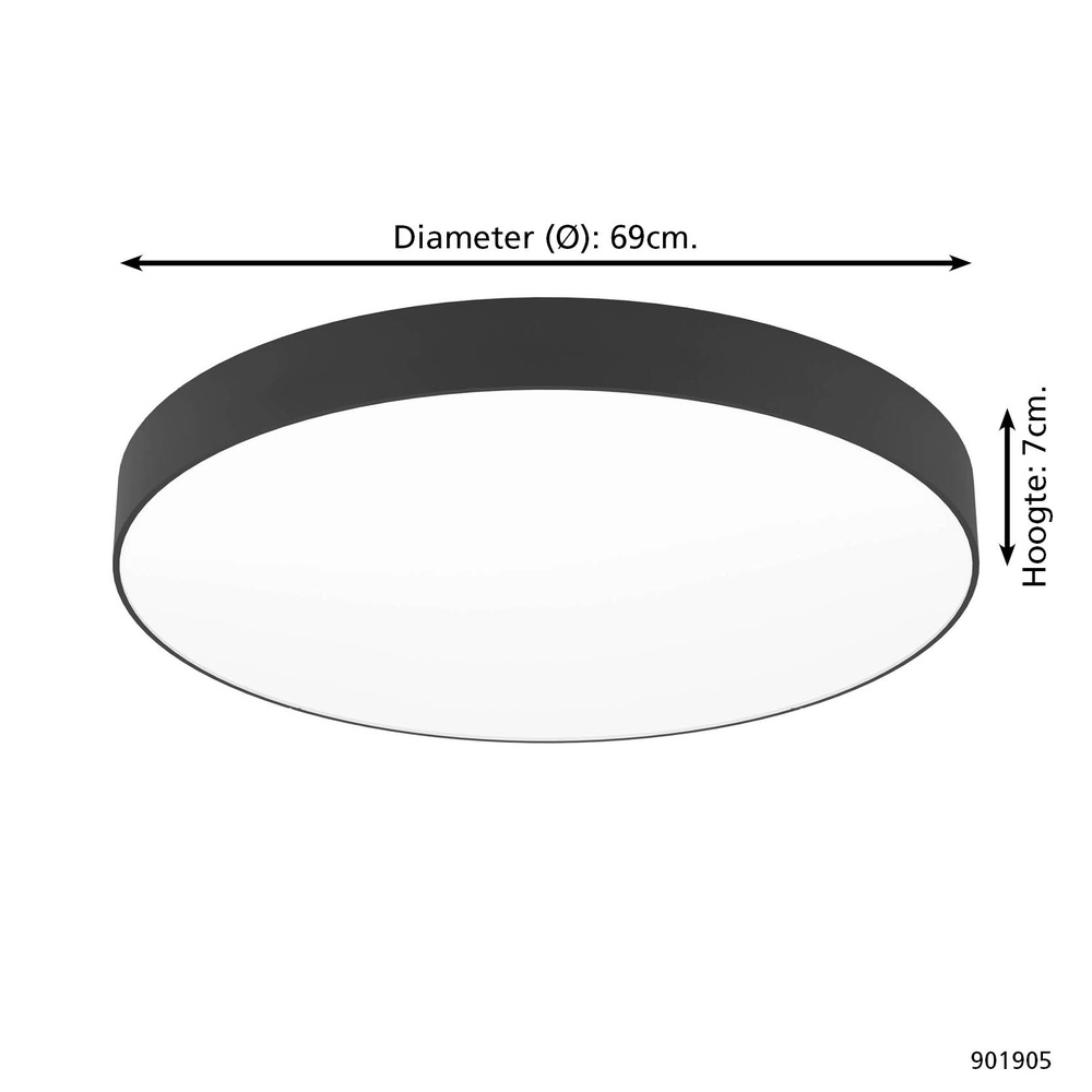 Plafonnier design Gallizzi-Z smart noir Ø 69cm Eglo 9008606358182