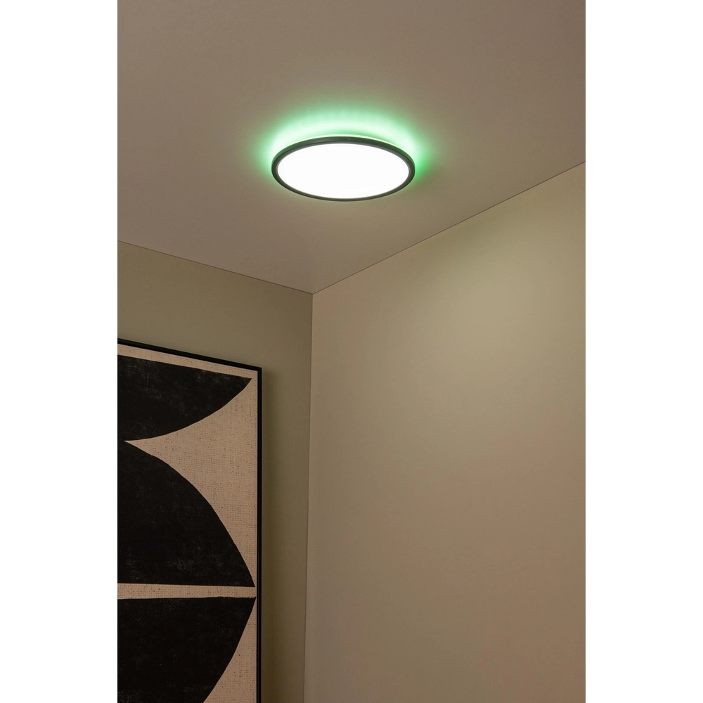 Éclairage de plafond Castor noir avec blanc Ø 32cm Lucide 5411212071804