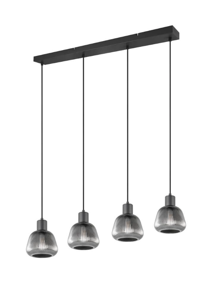 Lampe suspendue pour table à manger Tarifa avec verre strié Trio 4017807615814