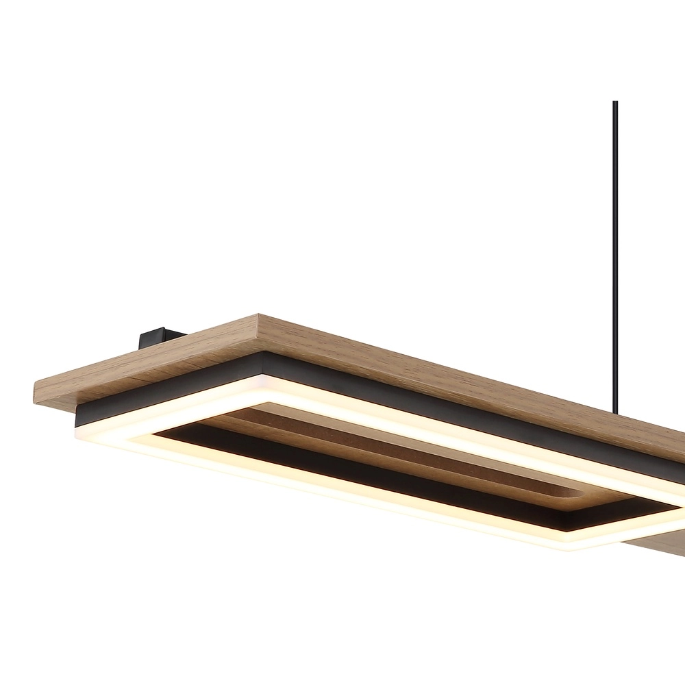 Lampe de plafond à design Bruce noir avec bois Globo 9007371592111