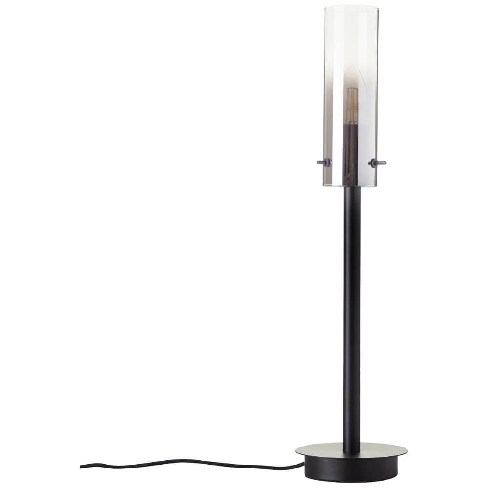 Lampe de table Glasini noir avec verre fumé Brilliant 4004353429538