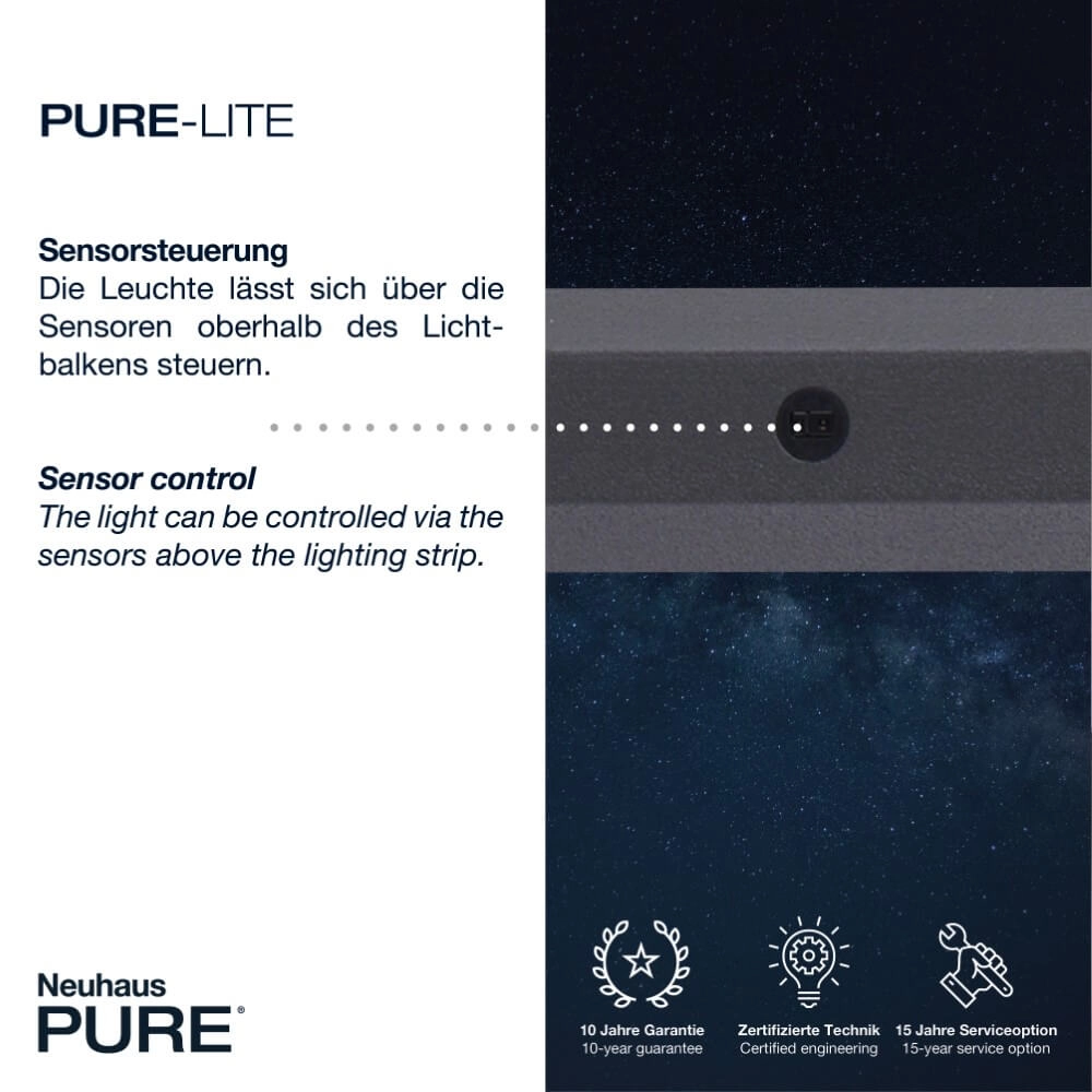 Lampe suspendue design Pure Lite 160 cm anthracite Paul Neuhaus 4012248344897